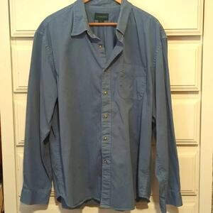 J  Crew Always Chambray Long Sleeve 100% Cotton Button Up Shirt Men's XXL